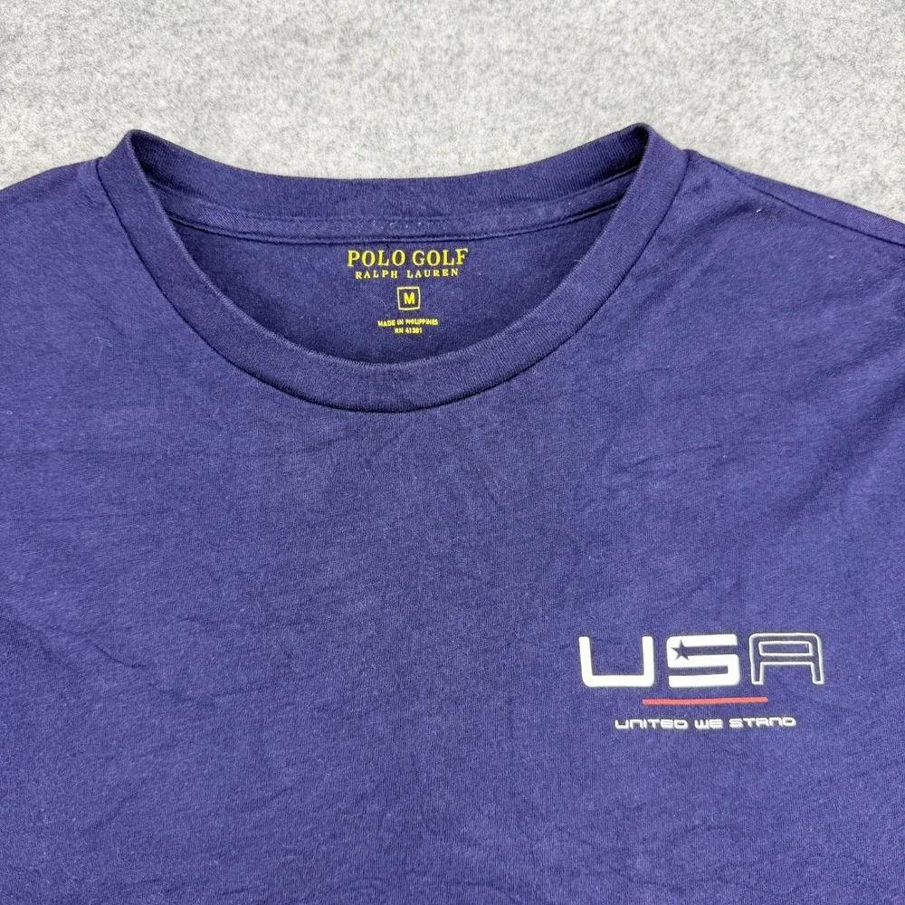 Ryder Cup 2016 Polo Golf Ralph Lauren USA 12 Strong T-Shirt Men’s Medium Navy